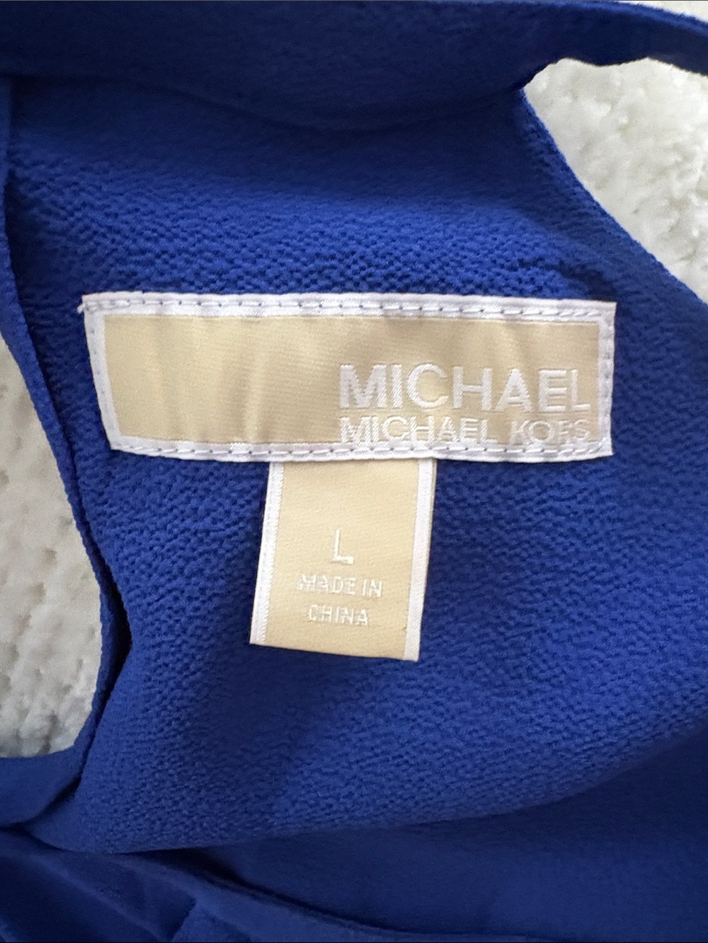 Michael Kors Cobalt Blue Ruffled Halter Blouse - Picture 4 of 5